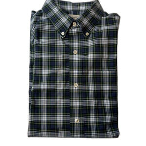 L.L. Bean Wrinkle Free Shirt Navy Plaid Size L Reg
